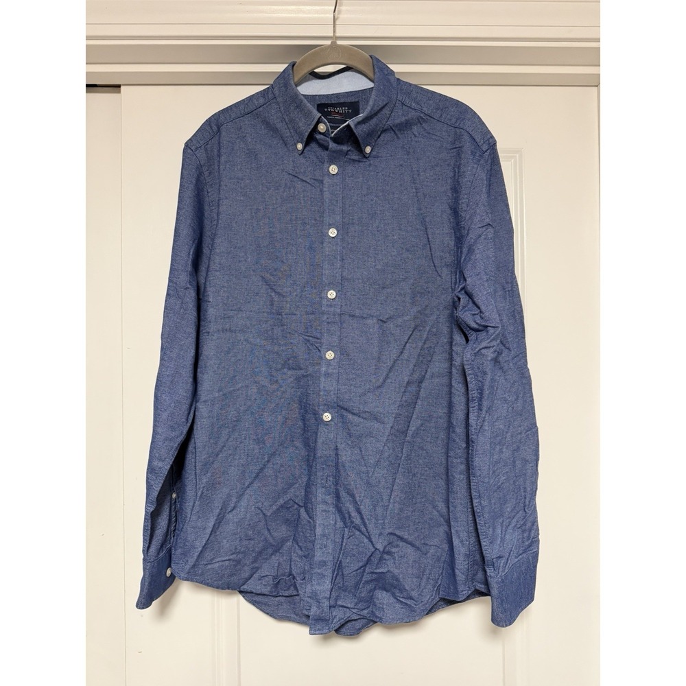 Charles Tyrwhitt, Weekend Extra Slim Fit Button Down, Blue, Size Medium